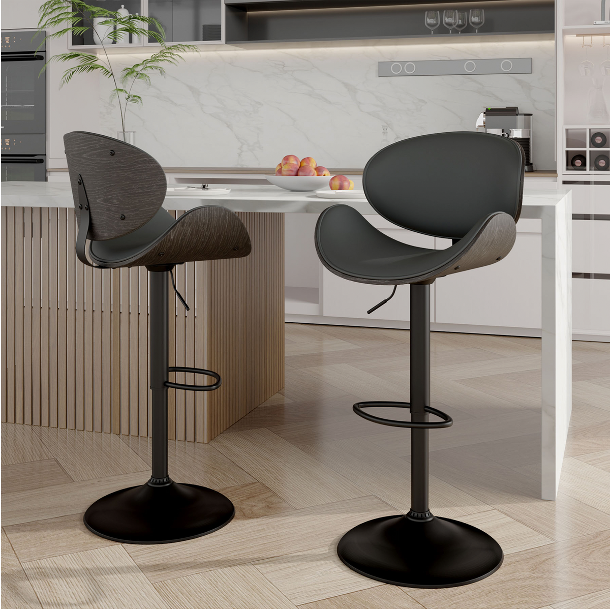 Modern Minimalist Adjustable Bar Stool: 360° Swivel & Waterproof Cushion FU01049-wz