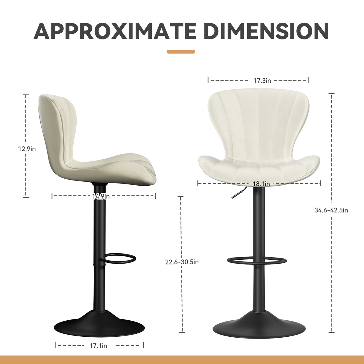 High-End Waterproof and Breathable Bar Stool: Wide Footrest & Comfortable Wide Seat FU01052-wz