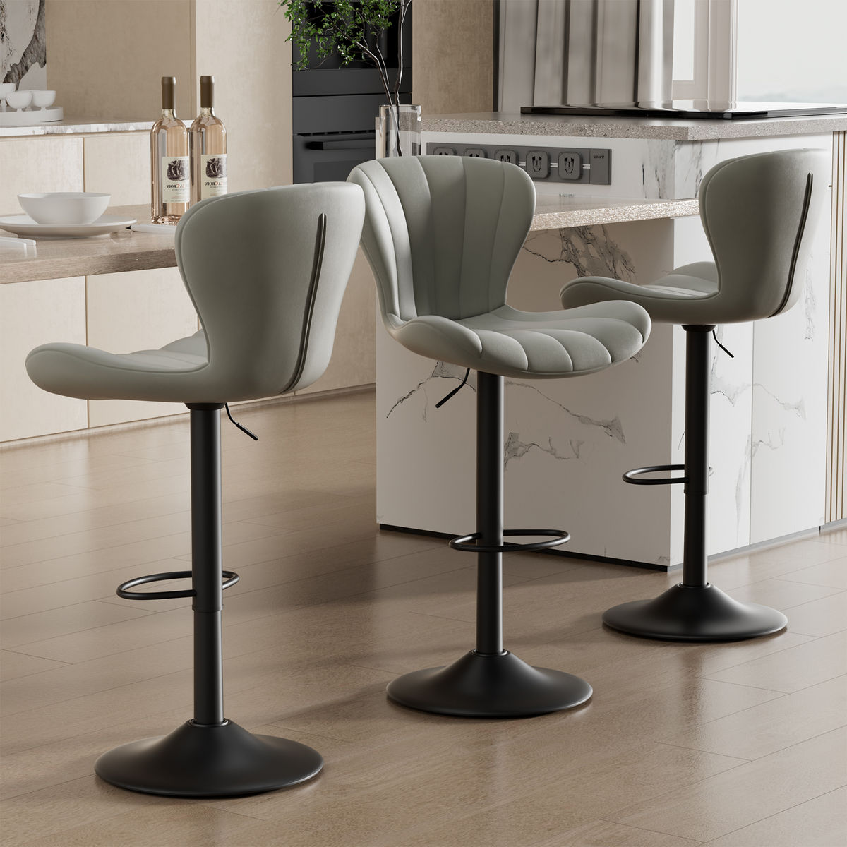 High-End Waterproof and Breathable Bar Stool: Wide Footrest & Comfortable Wide Seat FU01052-wz