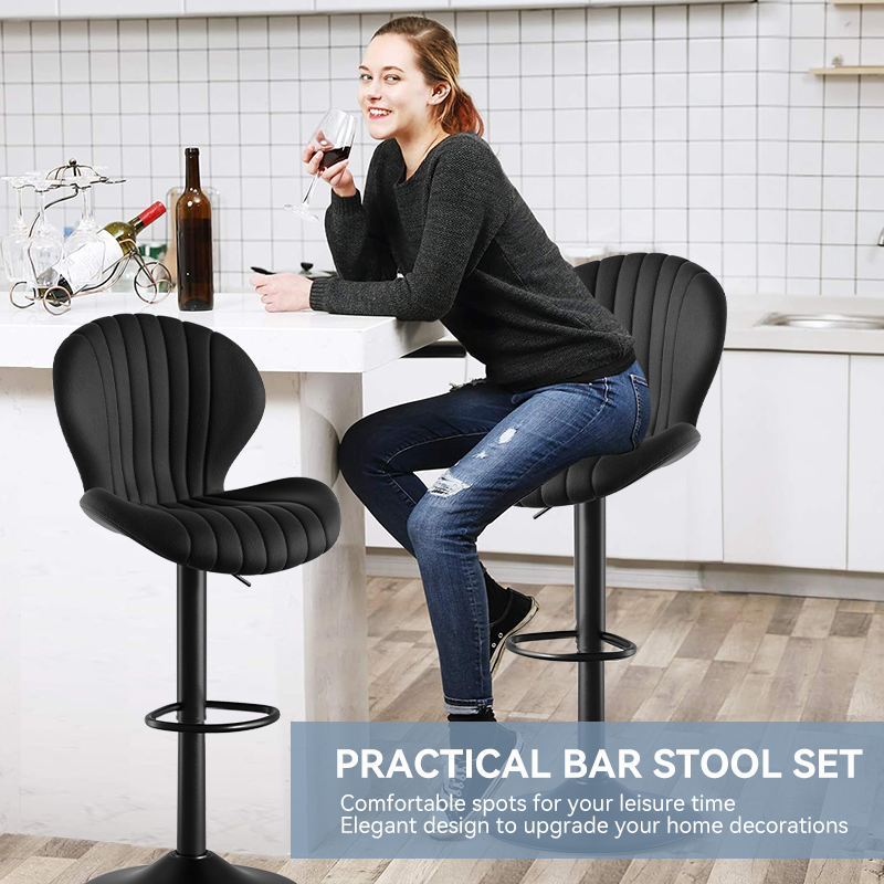 Modern Minimalist 360° Rotating Bar Stool: Resilient Foam & Ergonomic Design FU01023-wz