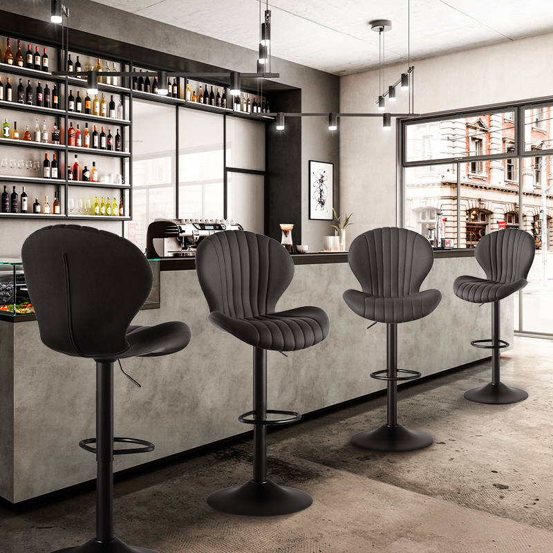 Modern Minimalist 360° Rotating Bar Stool: Resilient Foam & Ergonomic Design FU01023-wz