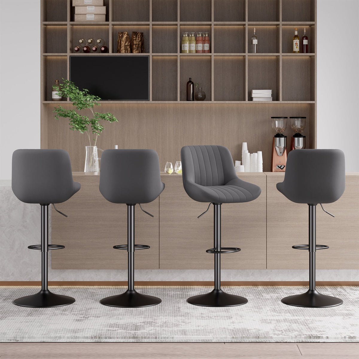 Modern Minimalist High-End Bar Stool: Premium Fabric & Waterproof FU01016-wz