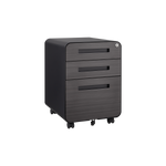 3 Drawer Mobile File Cabinet Under Desk Office,Simple Style Versatile Storage Cabinet for Legal/Letter/A4 Files, 5 Wheel Design Anti-Tilting Cold Rolled Steel Waterproof Moisture-Proof Black W1247P145907-djyc