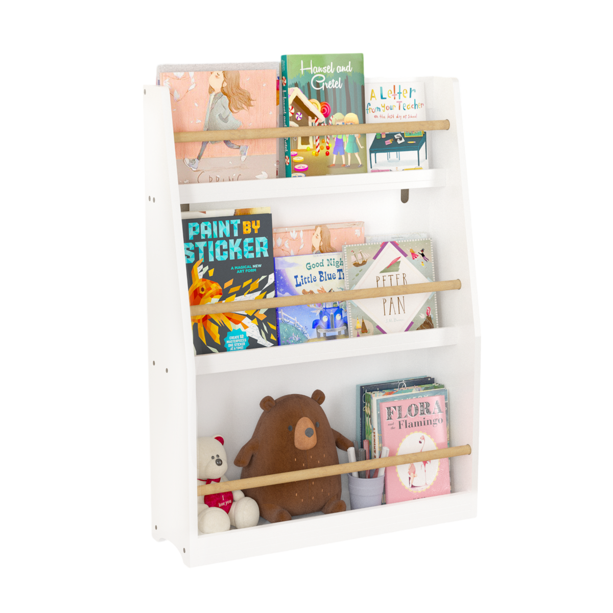 3 Tier Kids Book Shelf,Kids Book Rack, Helps Keep Bedrooms, Playrooms, and Classrooms Organized,White W808P171972-djyc