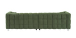 Luxurious 102-Inch Green Teddy Fleece Sofa for Living Room, Bedroom, or Apartment - Includes Two Throw Pillows & Reinforced with Heavy-Duty Hardware Feet W1278S00020-djyc