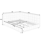 Full Size Upholstered Tufted Bed Frame, Sofa Bed Frame with Comfortable Backrest and Armrests, Full Size Bed for Bedroom, Living Room,Velvet, Grey(80.5''*59''*30.5'') W487S00224-djyc