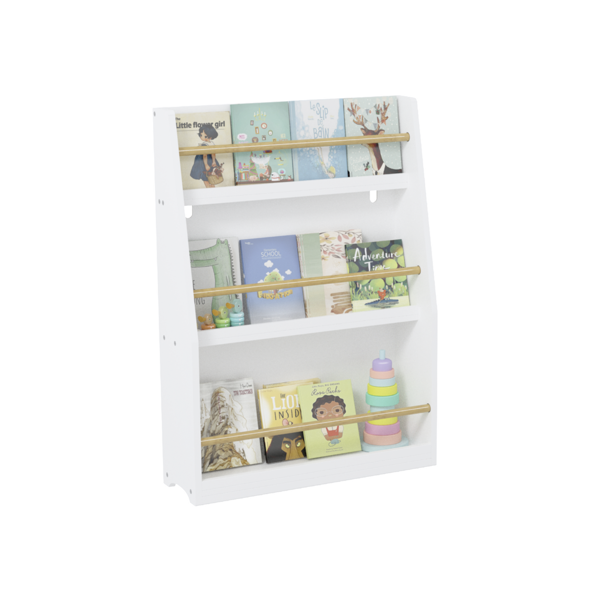 3 Tier Kids Book Shelf,Kids Book Rack, Helps Keep Bedrooms, Playrooms, and Classrooms Organized,White W808P171972-djyc