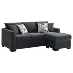 Pacheco Dark Grey Upholstered Sleeper Sectional Chaise Sofa with Pocket Coils and Reversible Cushions-B062P451783
