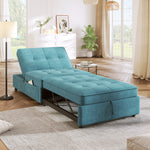 4-in-1 Sofa Bed, Chair Bed, Multi-Function Folding Ottoman Bed with Storage Pocket and USB Port for Small Room Apartment,Living Room,Bedroom,Hallway, Teal (Old Sku:WF309305AAW) N701P242995C-djyc