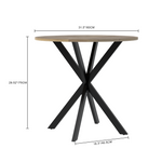 31.5 Inch Round Dining Table, Small Circle Kitchen Table with Metal Black Legs for 2-4 people,Modern Dining Room Table, Brown (only table) W808P176713-djyc