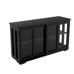 Kitchen Storage Stand Cupboard With Glass Door-Black W28215277-djyc