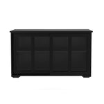 Kitchen Storage Stand Cupboard With Glass Door-Black W28215277-djyc