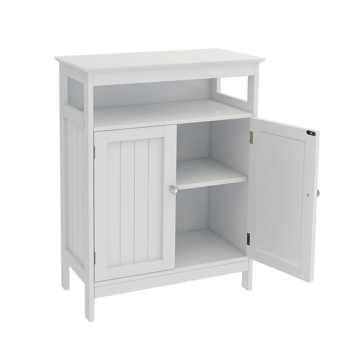 Bathroom standing storage with double shutter doors cabinet-White W28215278-djyc