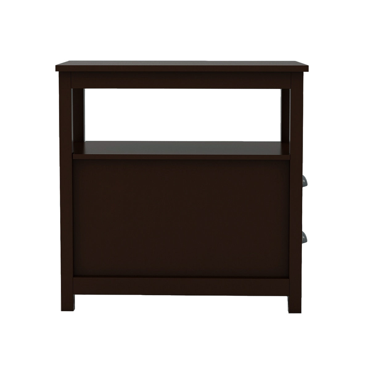 End Table Narrow Nightstand With Two Drawers And Open Shelf-Brown W28206526-djyc