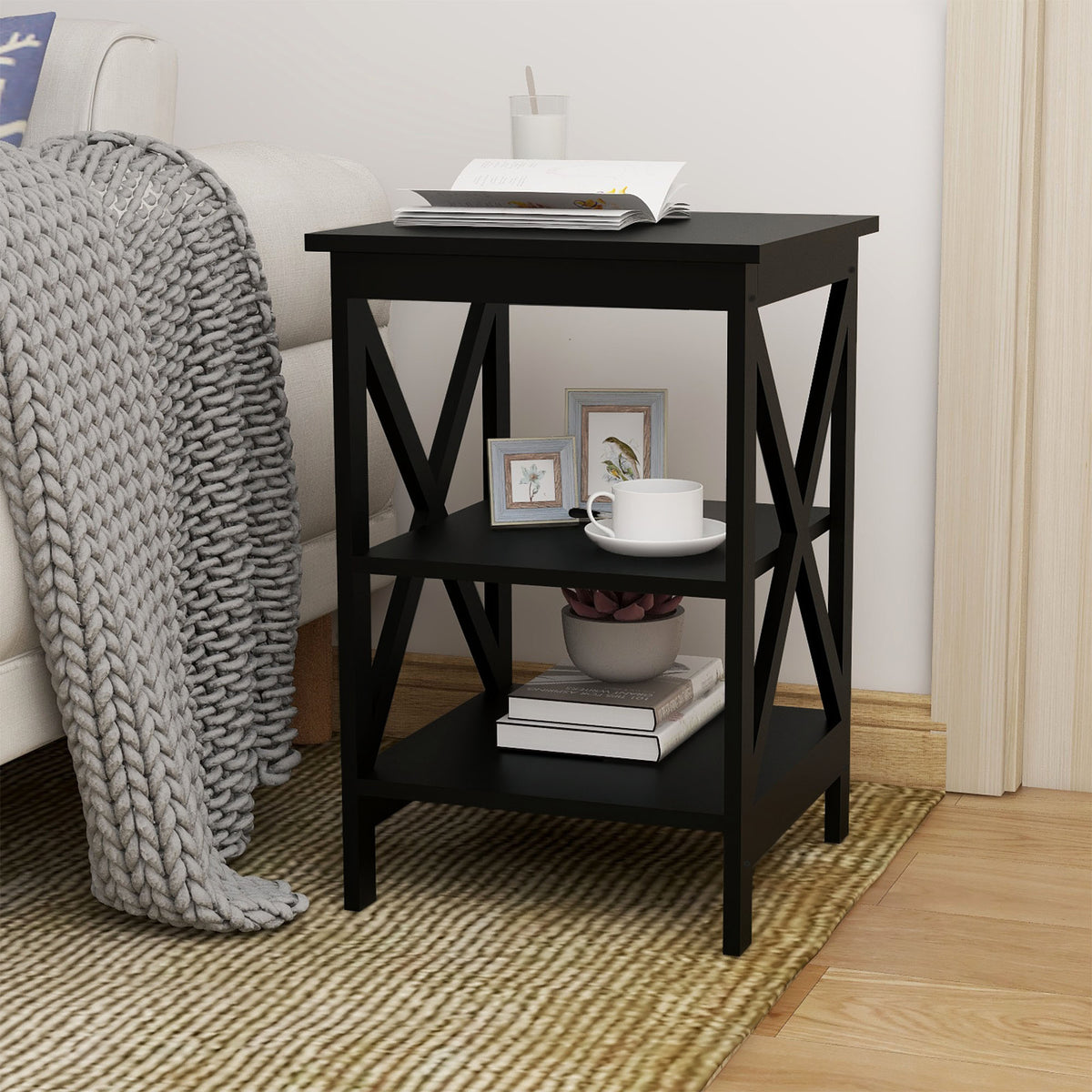 Oxford small side table black-MDF material legs W28215274-djyc