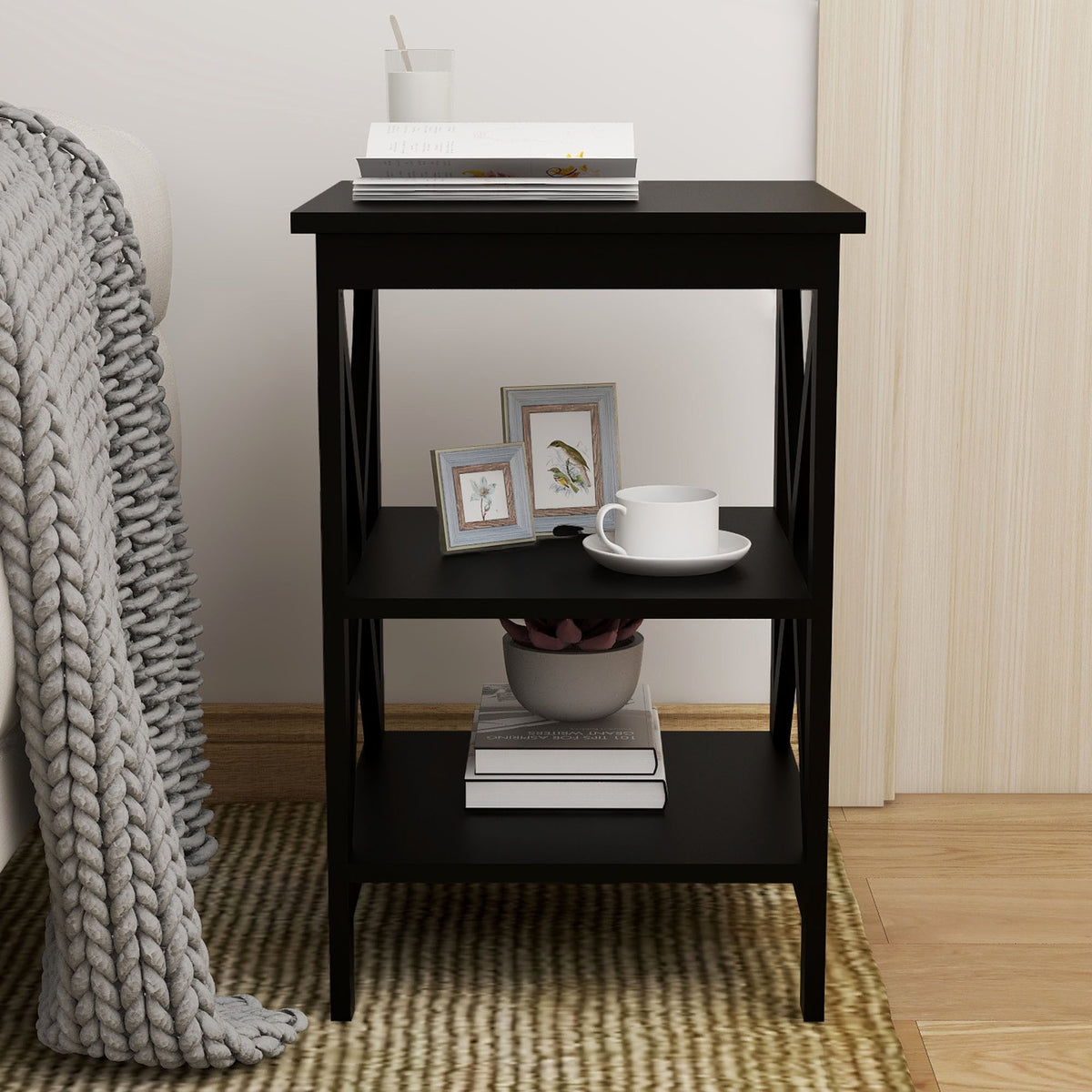 Oxford small side table black-MDF material legs W28215274-djyc