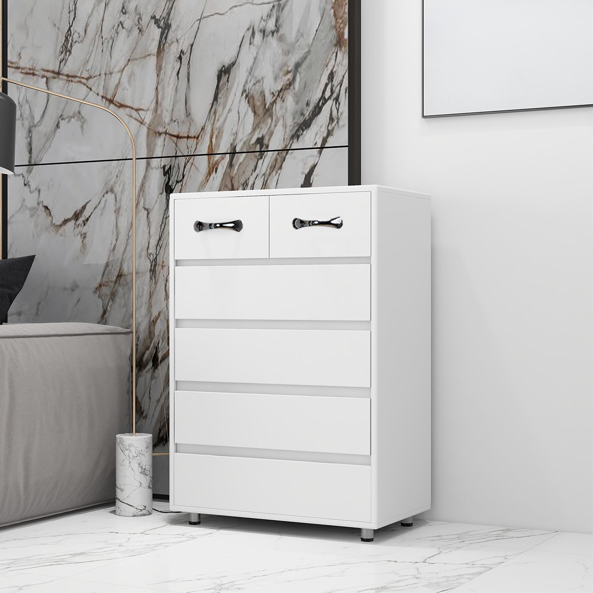 Six drawer side table-white W28203339-djyc