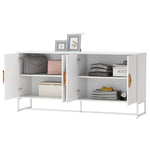 Solid wood special shape square handle design with 4 doors and double storage sideboard W282S00014-djyc