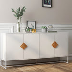 Solid wood special shape square handle design with 4 doors and double storage sideboard W282S00014-djyc