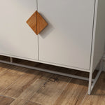 Solid wood special shape square handle design with 4 doors and double storage sideboard W282S00014-djyc