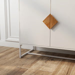 Solid wood special shape square handle design with 4 doors and double storage sideboard W282S00014-djyc