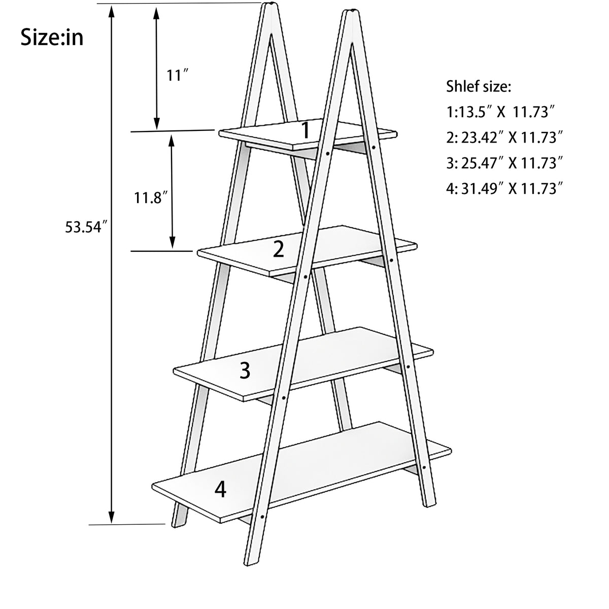 Solid bamboo wood oxford "A" frame ladder display bookshelf W28222283-djyc