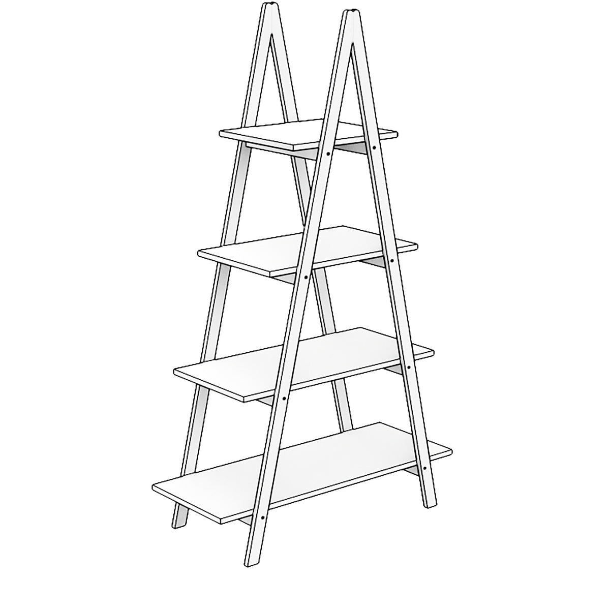 Solid bamboo wood oxford "A" frame ladder display bookshelf W28222283-djyc