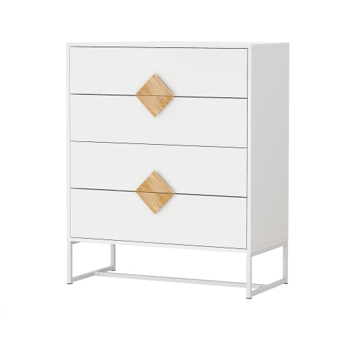 Solid wood special shape square handle design with 4 drawers bedroom furniture dressers W28233441-djyc