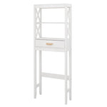 Over-the-Toilet Storage Cabinet White with one Drawer and 2 Shelves Space Saver Bathroom Rack W28227728-djyc