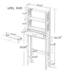 Over-the-Toilet Storage Cabinet White with one Drawer and 2 Shelves Space Saver Bathroom Rack W28227728-djyc