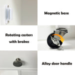 Kitchen island rolling trolley cart with Adjustable Shelves and towel rack rubber wood table top W28235382-djyc