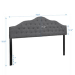 Upholstered Headboard, Adjustable Headboards for King Size Bed, Modern Breathable Fabric with buttons, Adjustable Height from 55.9" to 63.78", Grey Linen W31135907-djyc
