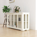 Kitchen Storage Stand Cupboard With Glass Door-White W28235613-djyc