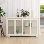 Kitchen Storage Stand Cupboard With Glass Door-White W28235613-djyc