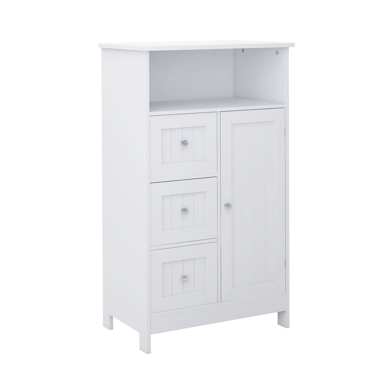 Bathroom standing storage cabinet with 3 drawers and 1 door-White W28235523-djyc