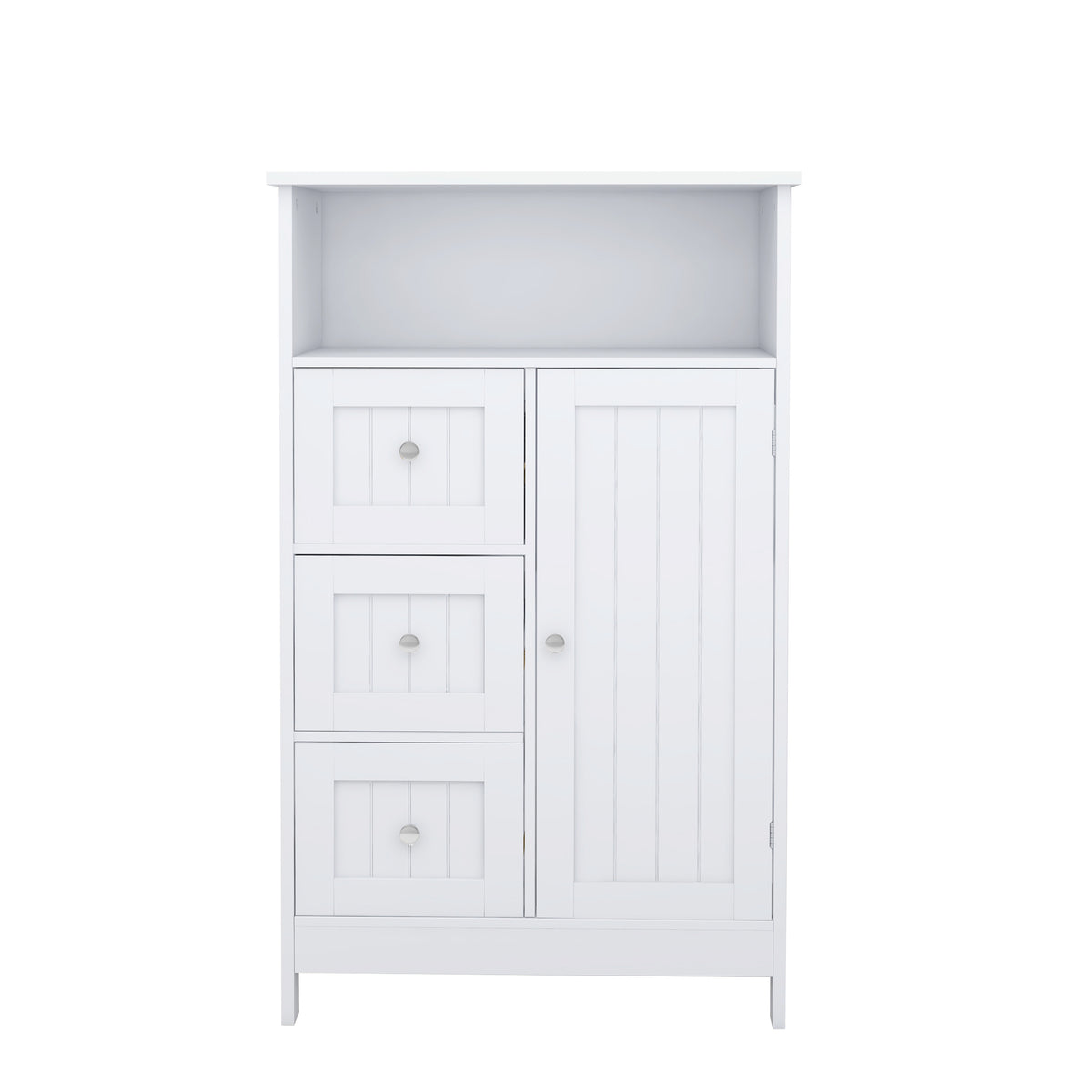 Bathroom standing storage cabinet with 3 drawers and 1 door-White W28235523-djyc