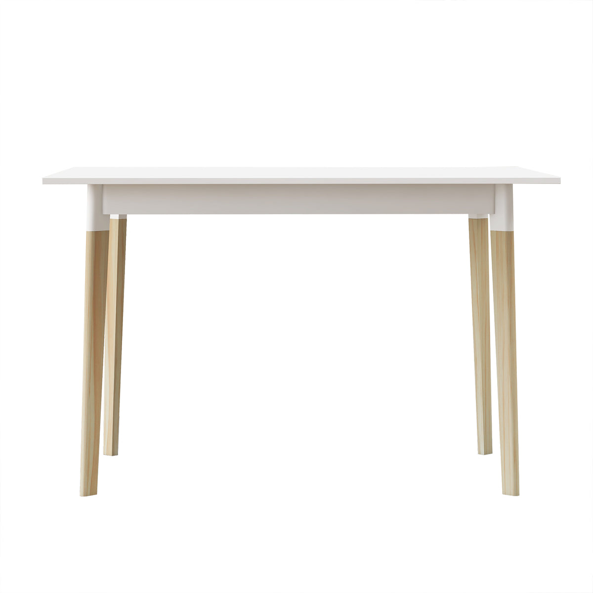 Modern Dining Table 47 Inch Kitchen Table Rectangular Top with Solid Wood Leg-White W112040061-djyc