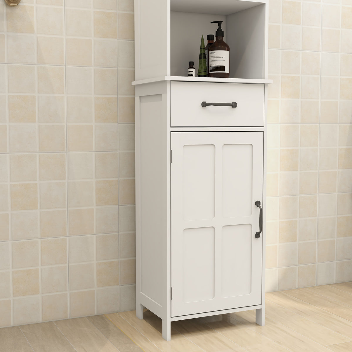 Floor Standing Cabinet with 1 Door and 1 Drawer - White W28263149-djyc