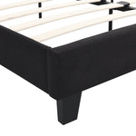 King Size Upholstered Platform Bed Frame withLinen Fabric Headboard, No Box Spring Needed, Wood Slat Support, Easy Assembly, BLACK W311107471-djyc