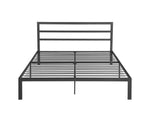 Queen Size Metal Bed Frame with Headboard Charcoal Grey W31181462-djyc