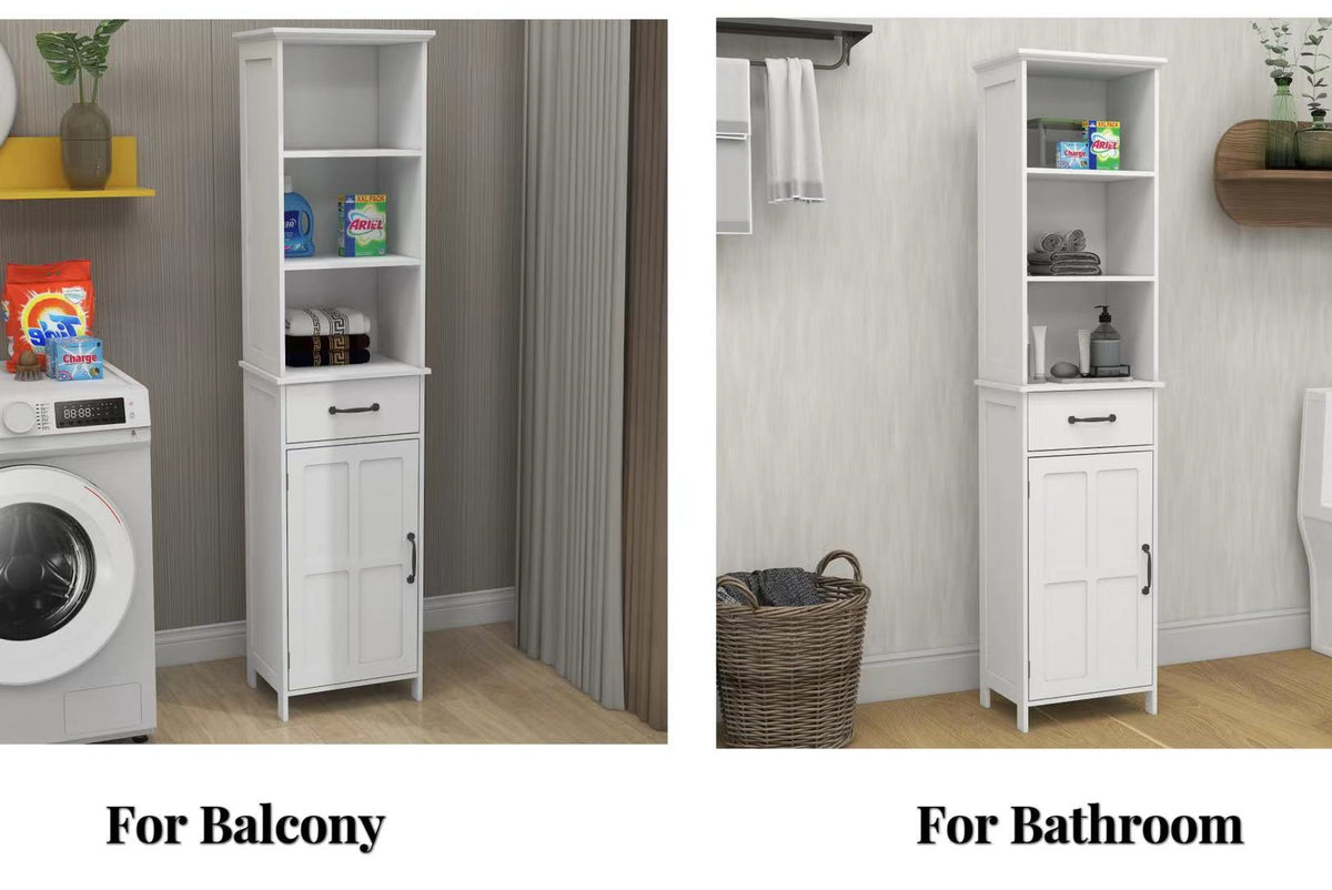 Floor Standing Cabinet with 1 Door and 1 Drawer - White W28263149-djyc