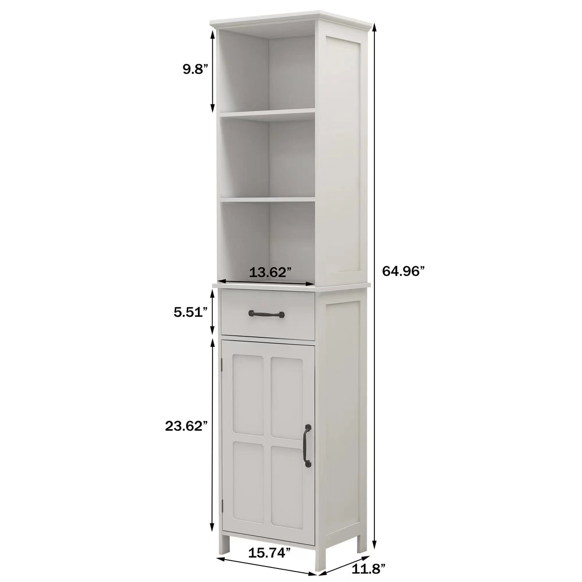 Floor Standing Cabinet with 1 Door and 1 Drawer - White W28263149-djyc