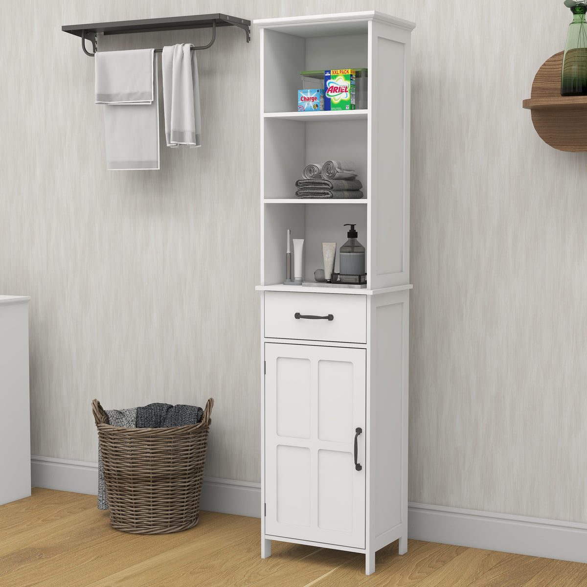 Floor Standing Cabinet with 1 Door and 1 Drawer - White W28263149-djyc