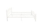 Queen Size Metal Bed Frame with Headboard and Footboard White W31180791-djyc