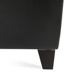 Storage Ottoman with Wooden Legs, Faux Leather Ottoman with Storage for Living Room, Bedroom & Hallway, Ottoman Foot Rest, 38.4' Black Ottoman W68053161-djyc