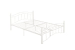 Queen Size Metal Bed Frame with Headboard and Footboard White W31180791-djyc