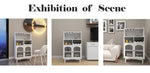 Living room White wine cabinet with removable wine rack and wine glass rack, a glass door cabinet W28265029-djyc