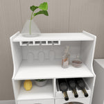 Living room White wine cabinet with removable wine rack and wine glass rack, a glass door cabinet W28265029-djyc