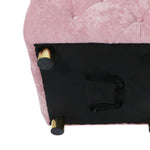 Pink Modern Velvet Upholstered Ottoman, Exquisite Small End Table, Soft Foot Stool,Dressing Makeup Chair, Comfortable Seat for Living Room, Bedroom, Entrance W1170103513-djyc