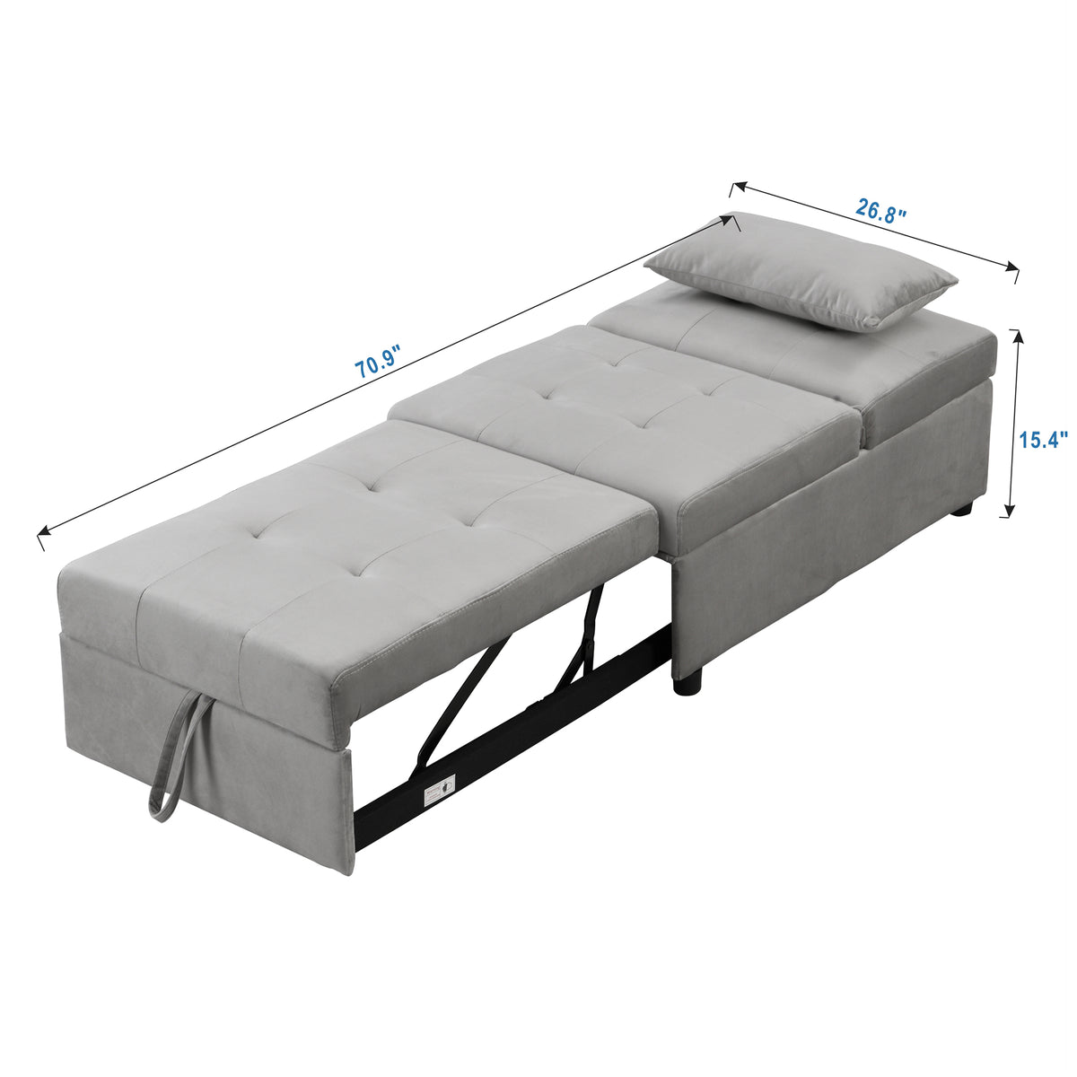 Folding Ottoman Sofa BedGray W214104023-djyc